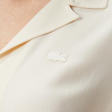  Kadın Relaxed Fit Kısa Kollu Beyaz Gömlek