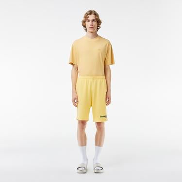  Erkek Regular Fit Baskılı Sarı Şort