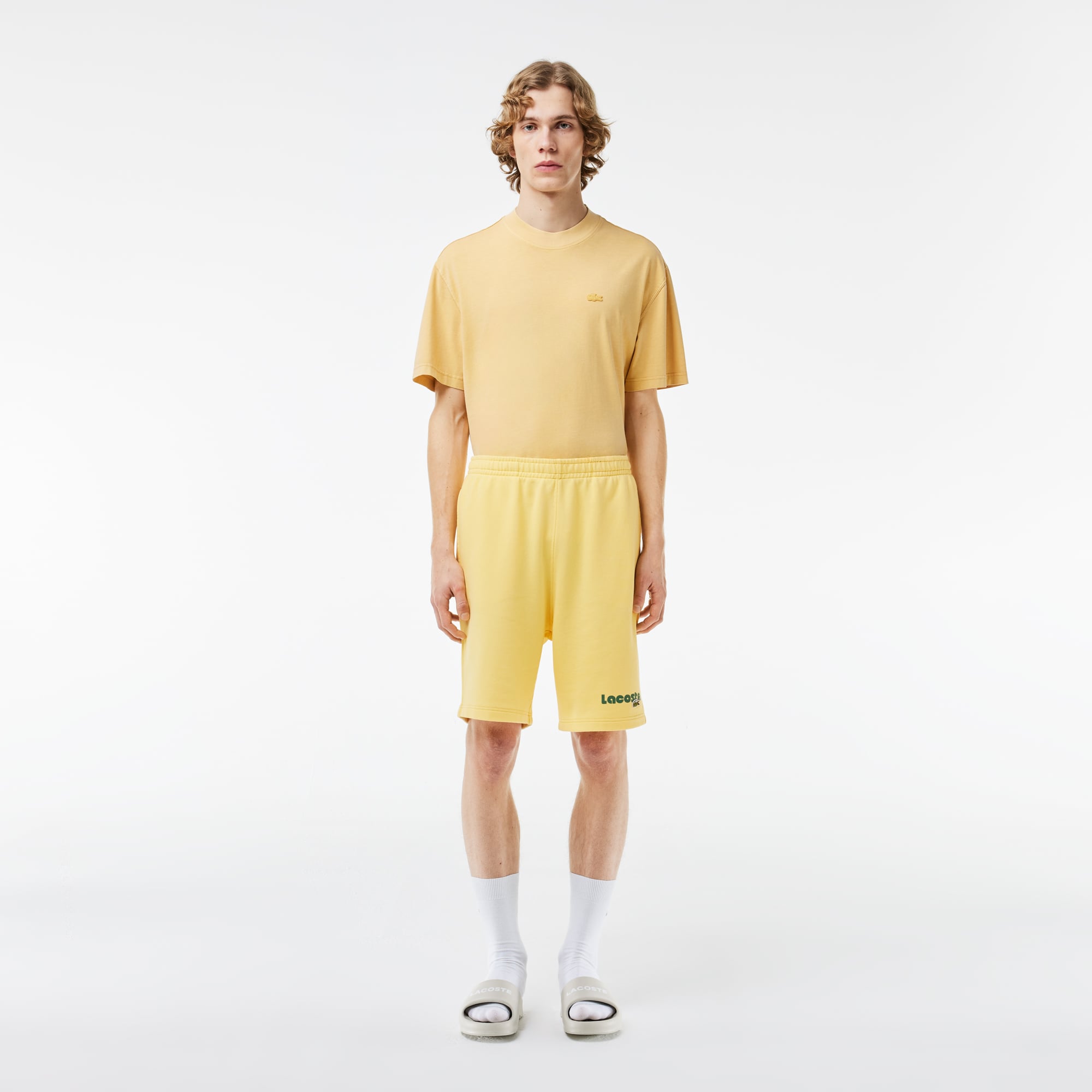  Erkek Regular Fit Baskılı Sarı Şort