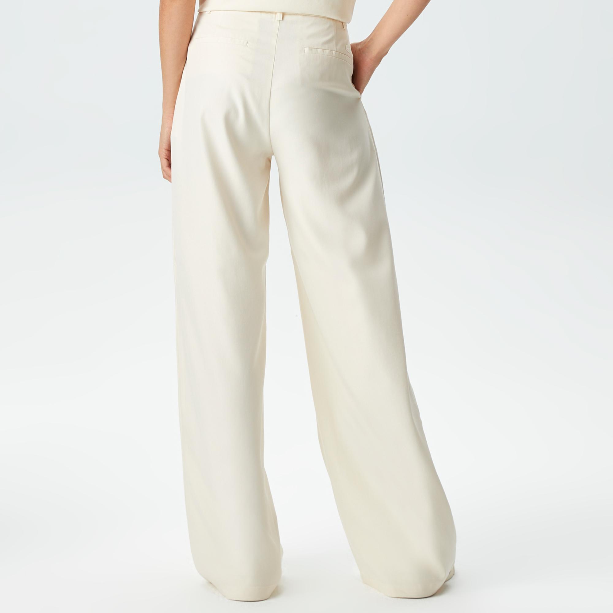 Kadın Relaxed Fit Beyaz Pantolon