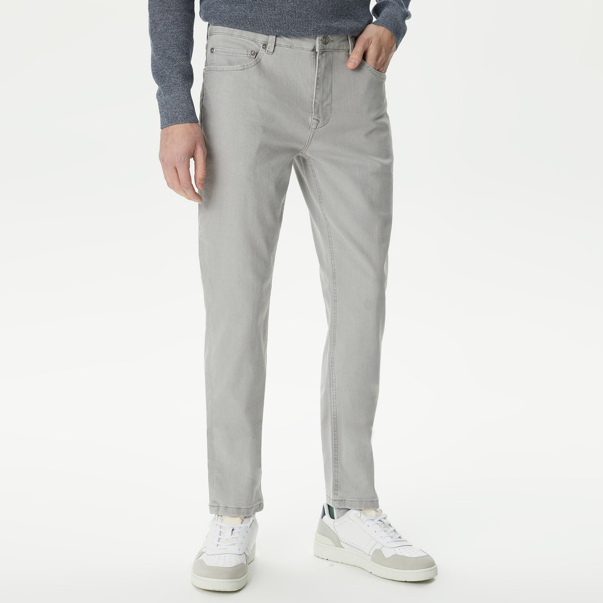 Erkek Slim Fit Gri Pantolon