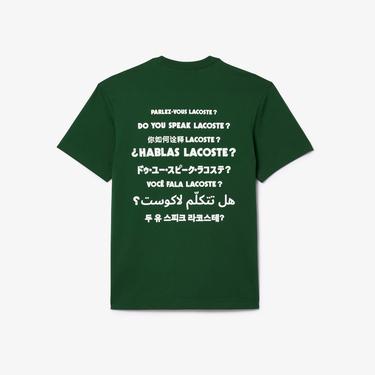  Unisex Classic Fit Bisiklet Yaka Baskılı Yeşil T-Shirt