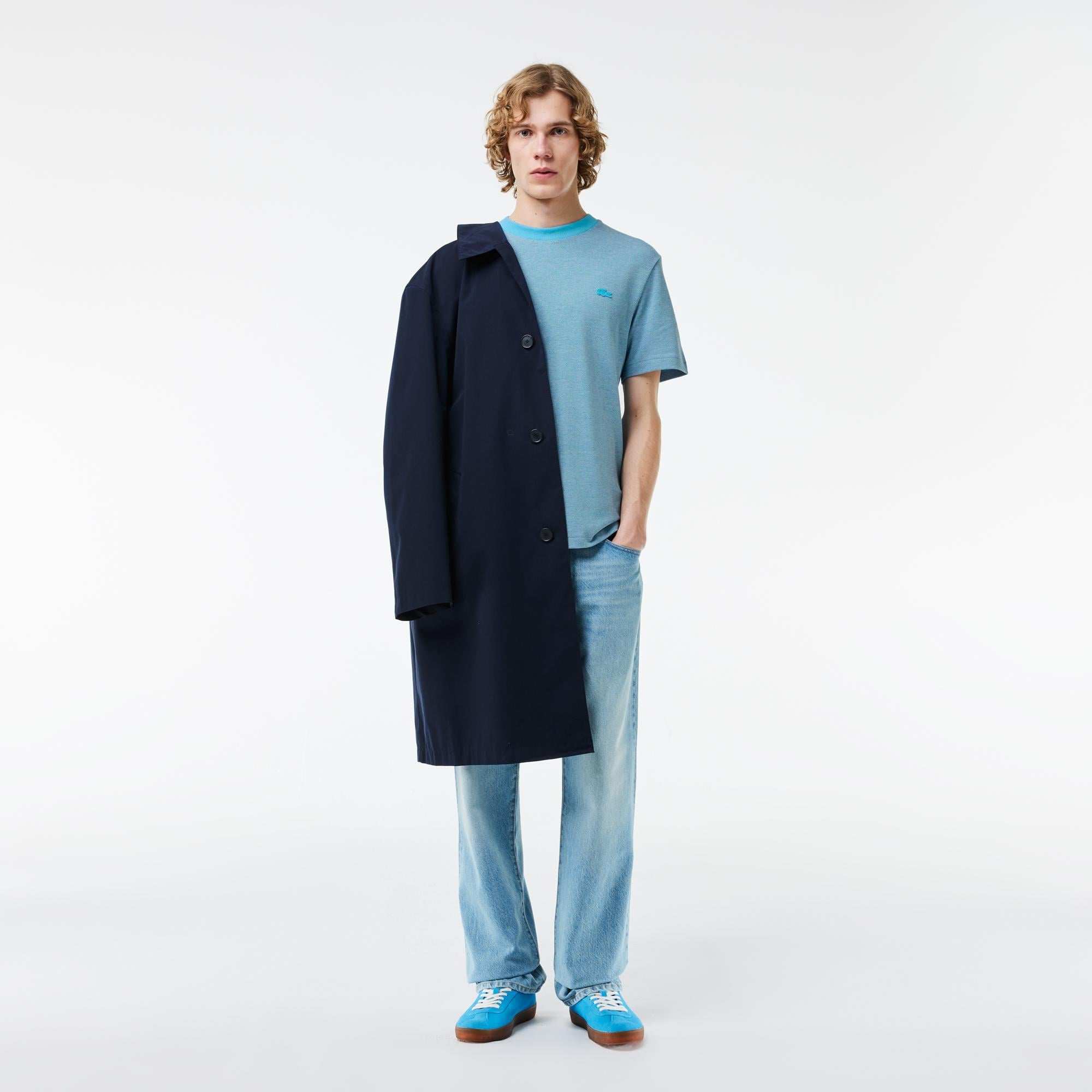 Erkek Regular Fit Bisiklet Yaka Mavi T-Shirt