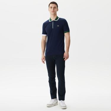  Erkek Regular Fit Renk bloklu Lacivert Polo