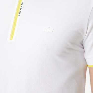  Erkek Oversize Fit Fermuarlı Beyaz Polo