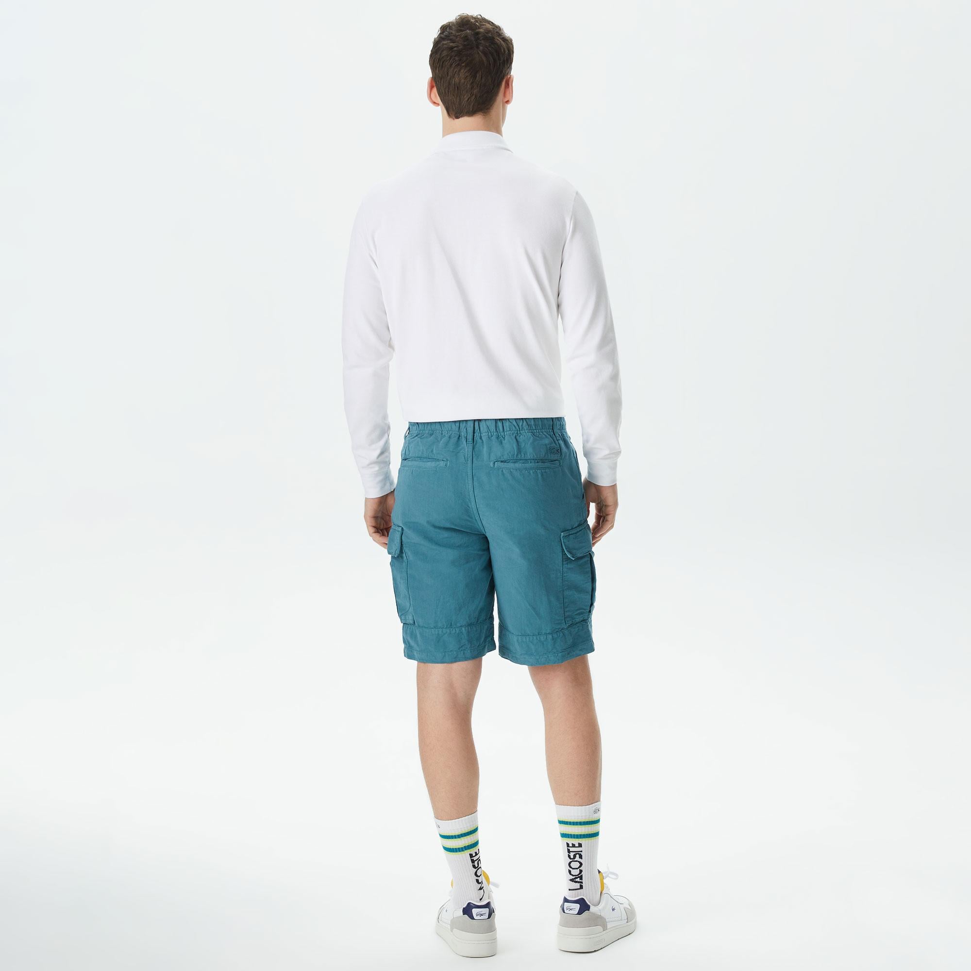 Erkek Relaxed Fit Mavi Bermuda