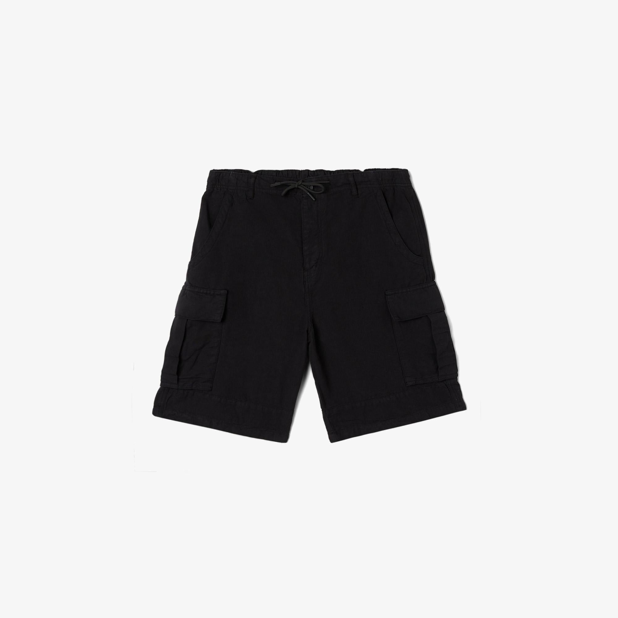 Erkek Relaxed Fit Siyah Bermuda