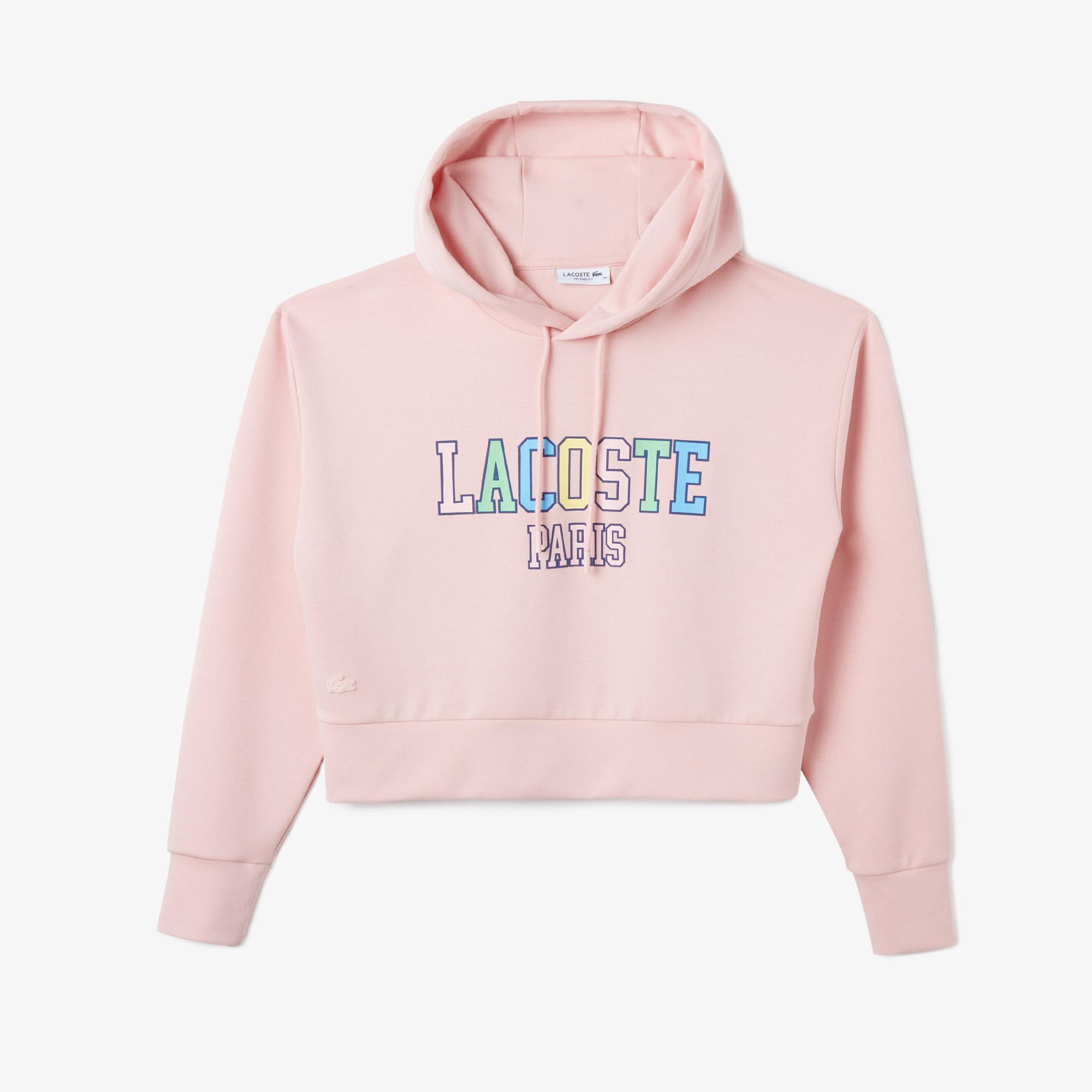 Kadın Relaxed Fit Kapüşonlu Baskılı Pembe Sweatshirt