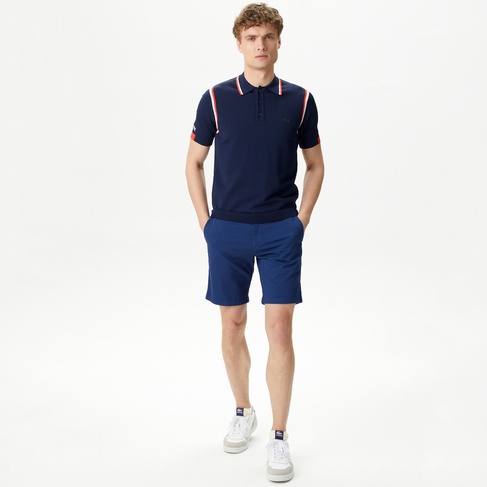  Erkek Slim Fit Lacivert Bermuda