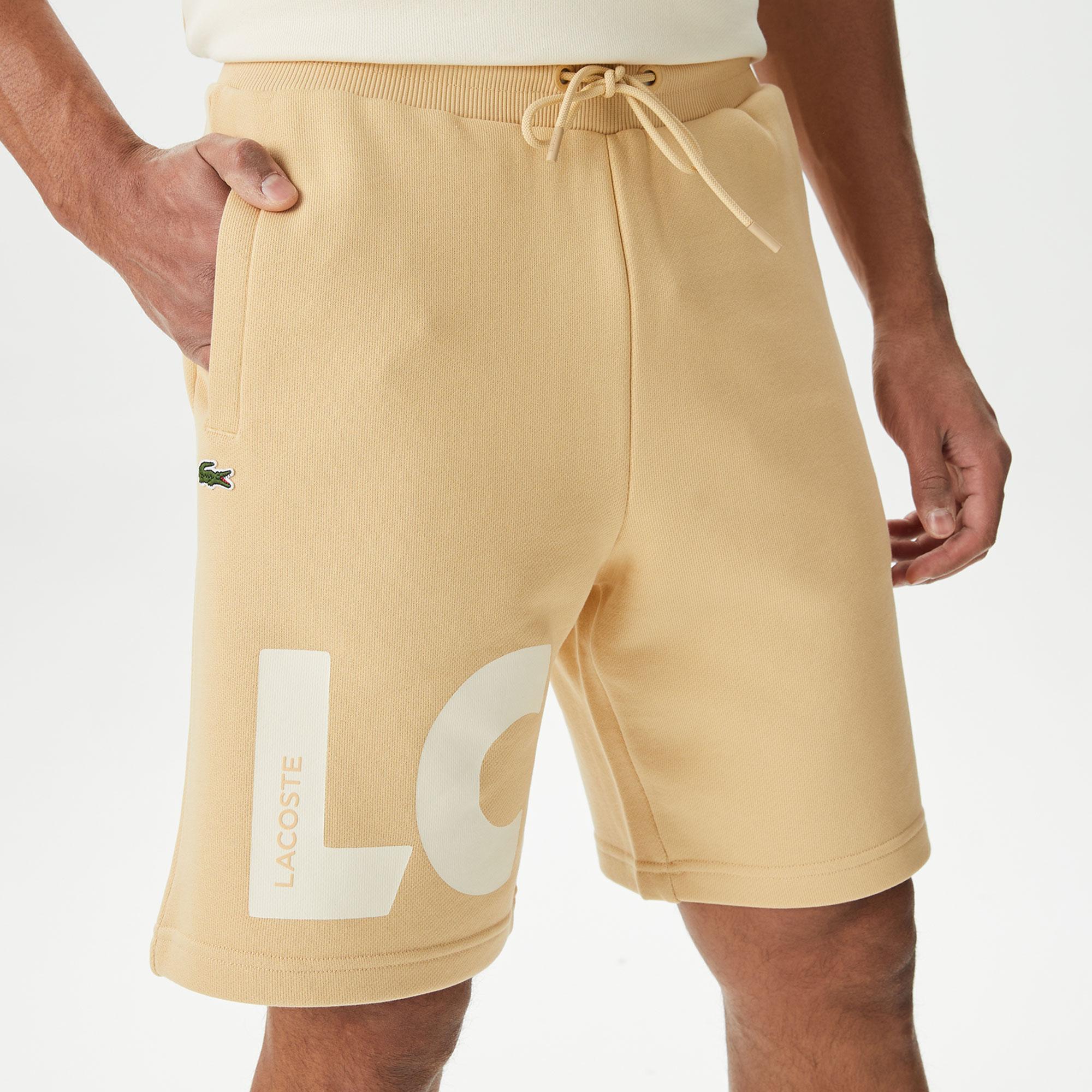 Erkek Relaxed Fit Baskılı Bej Şort