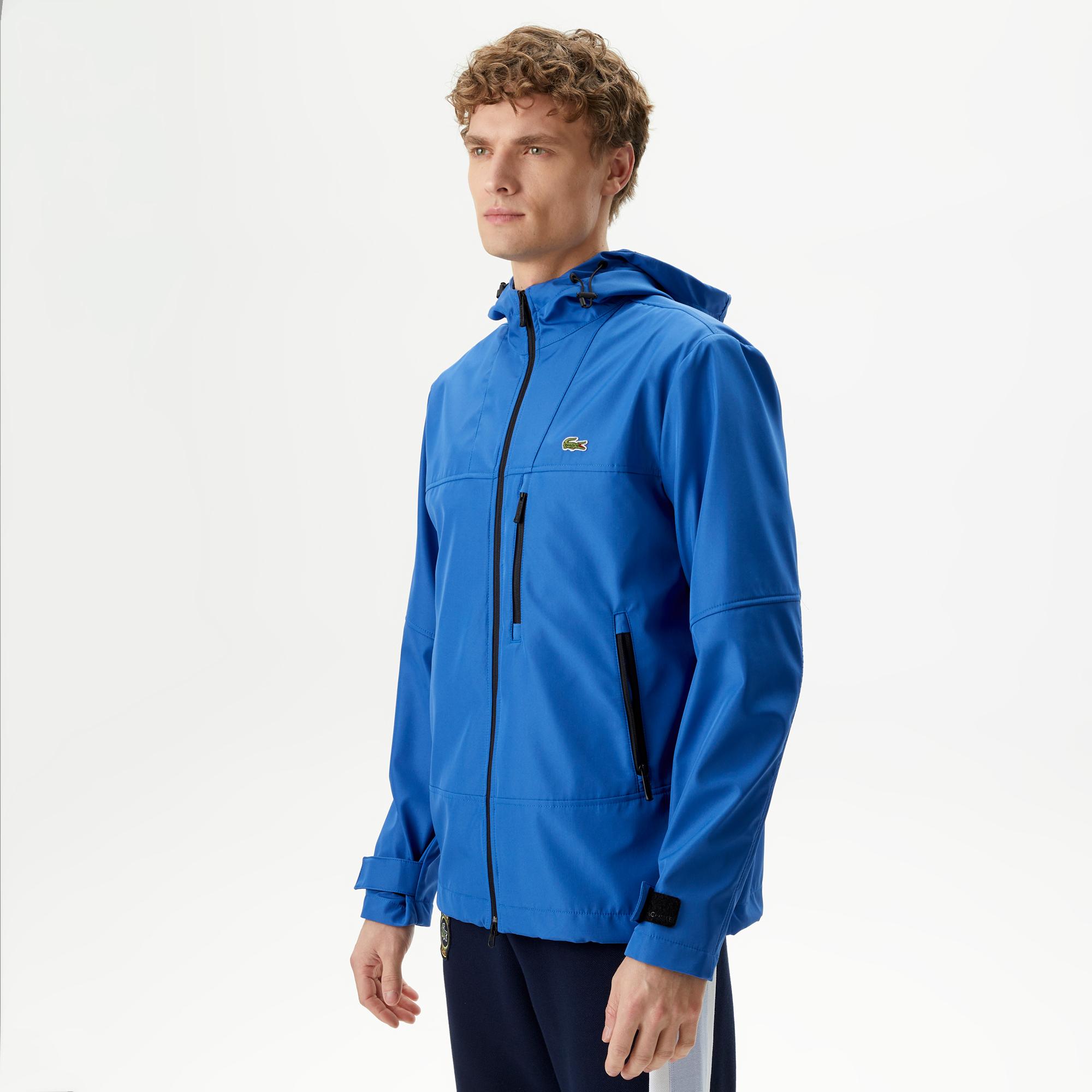 Erkek Kapüşonlu Mavi Yağmurluk