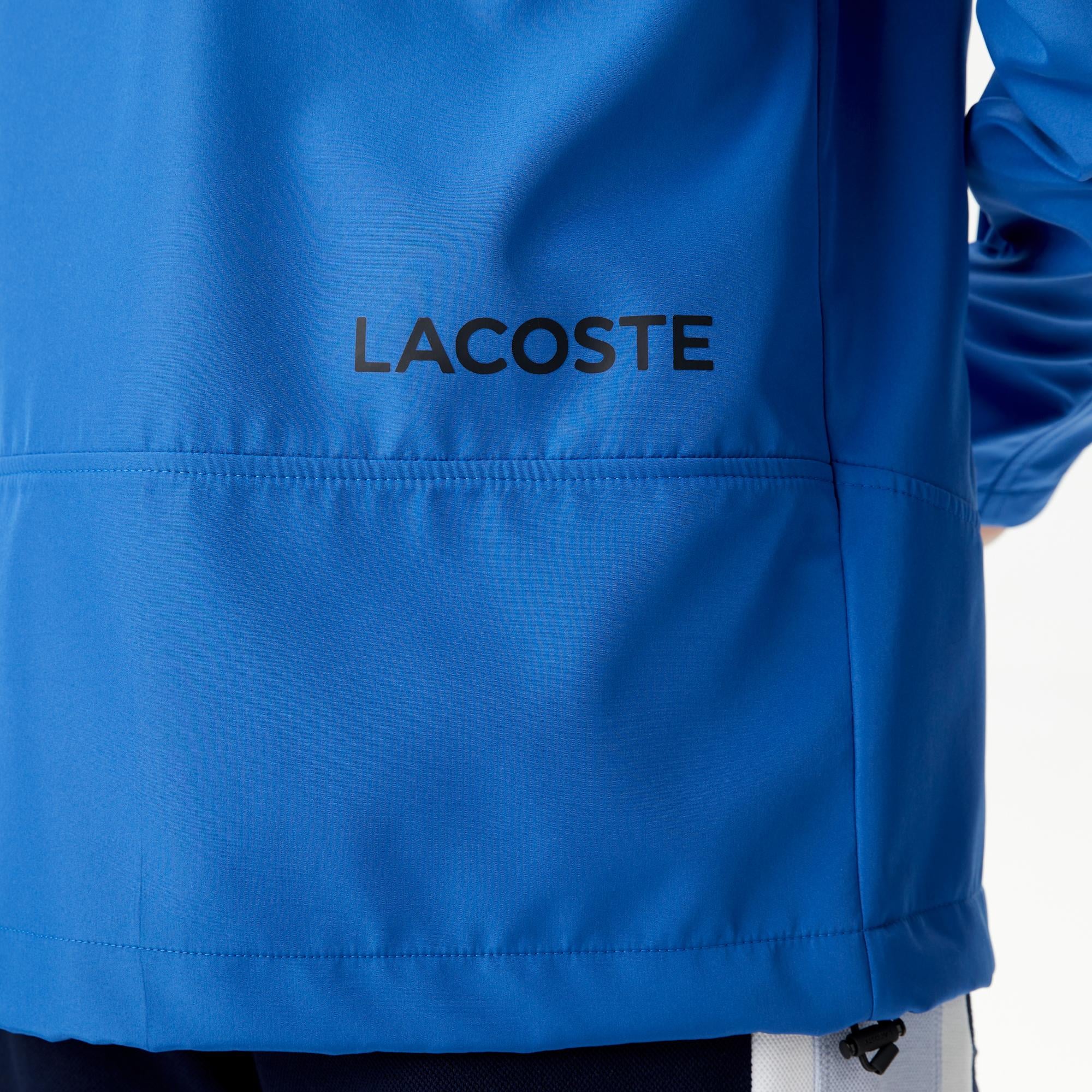 Erkek Kapüşonlu Mavi Yağmurluk