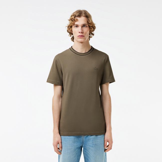  Lacoste Erkek Regular Fit Bisiklet Yaka Haki T-Shirt