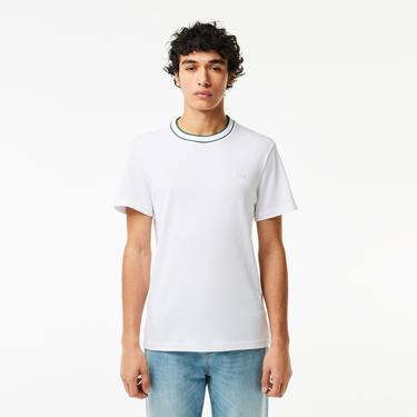  Lacoste Erkek Regular Fit Bisiklet Yaka Beyaz T-Shirt