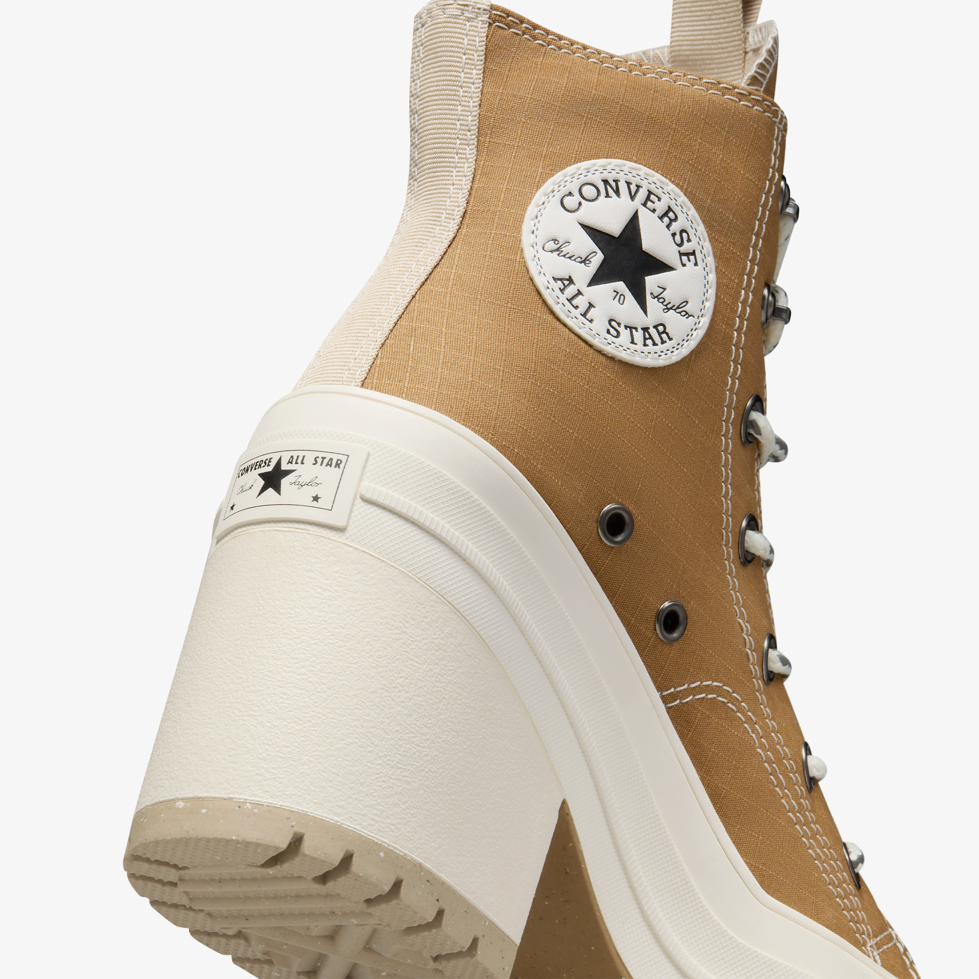 Converse Converse Kahverengi Topuklu Chuck 70 De Luxe Heel Grid Kadın Bej Sneaker | FashFed Kahverengi - 9. görsel