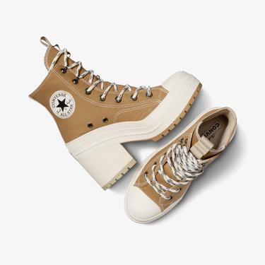 Converse Topuklu Chuck 70 De Luxe Heel Grid Kadın Bej Sneaker