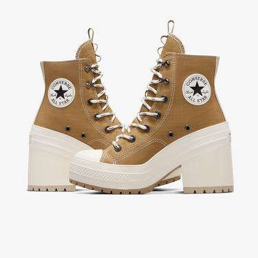  Converse Topuklu Chuck 70 De Luxe Heel Grid Kadın Bej Sneaker