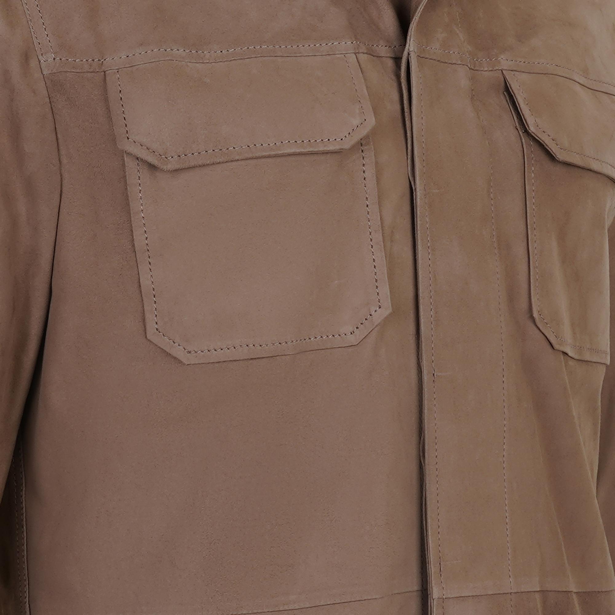 Saverio Kahve Erkek Süet Deri Gömlek