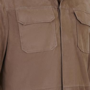  Saverio Kahve Erkek Süet Deri Gömlek