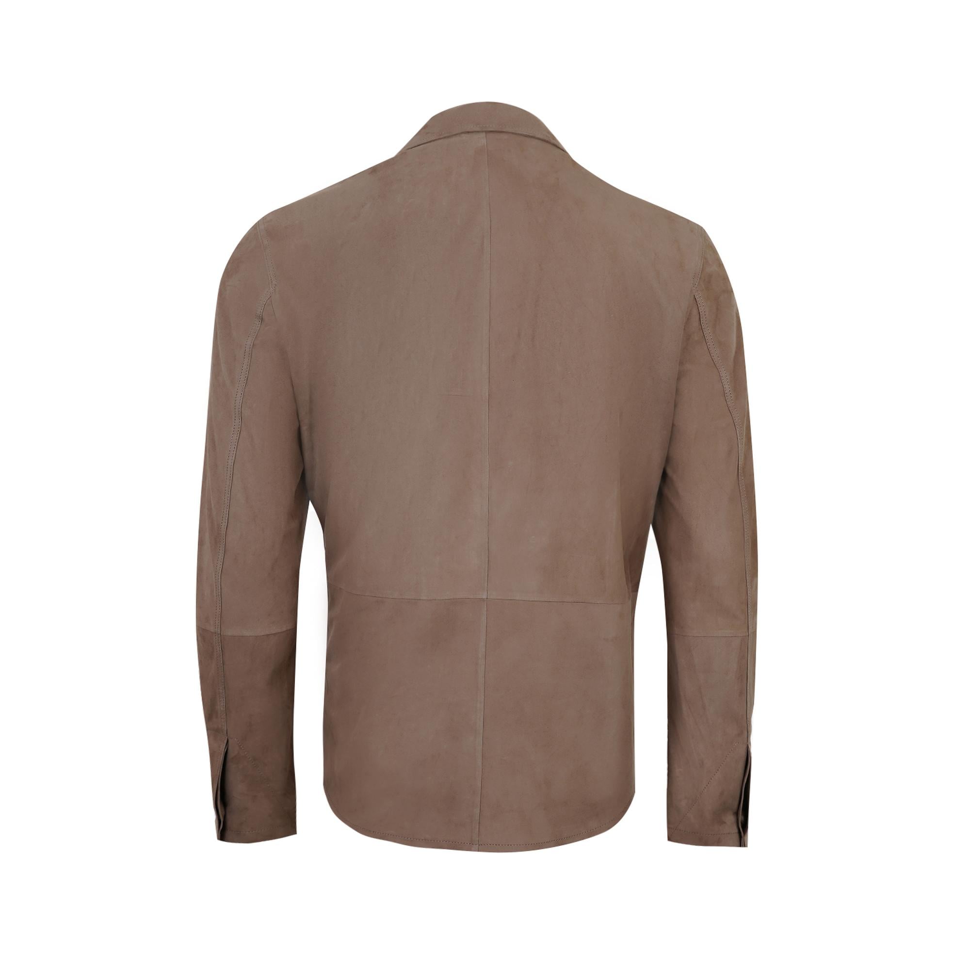 Saverio Kahve Erkek Süet Deri Gömlek