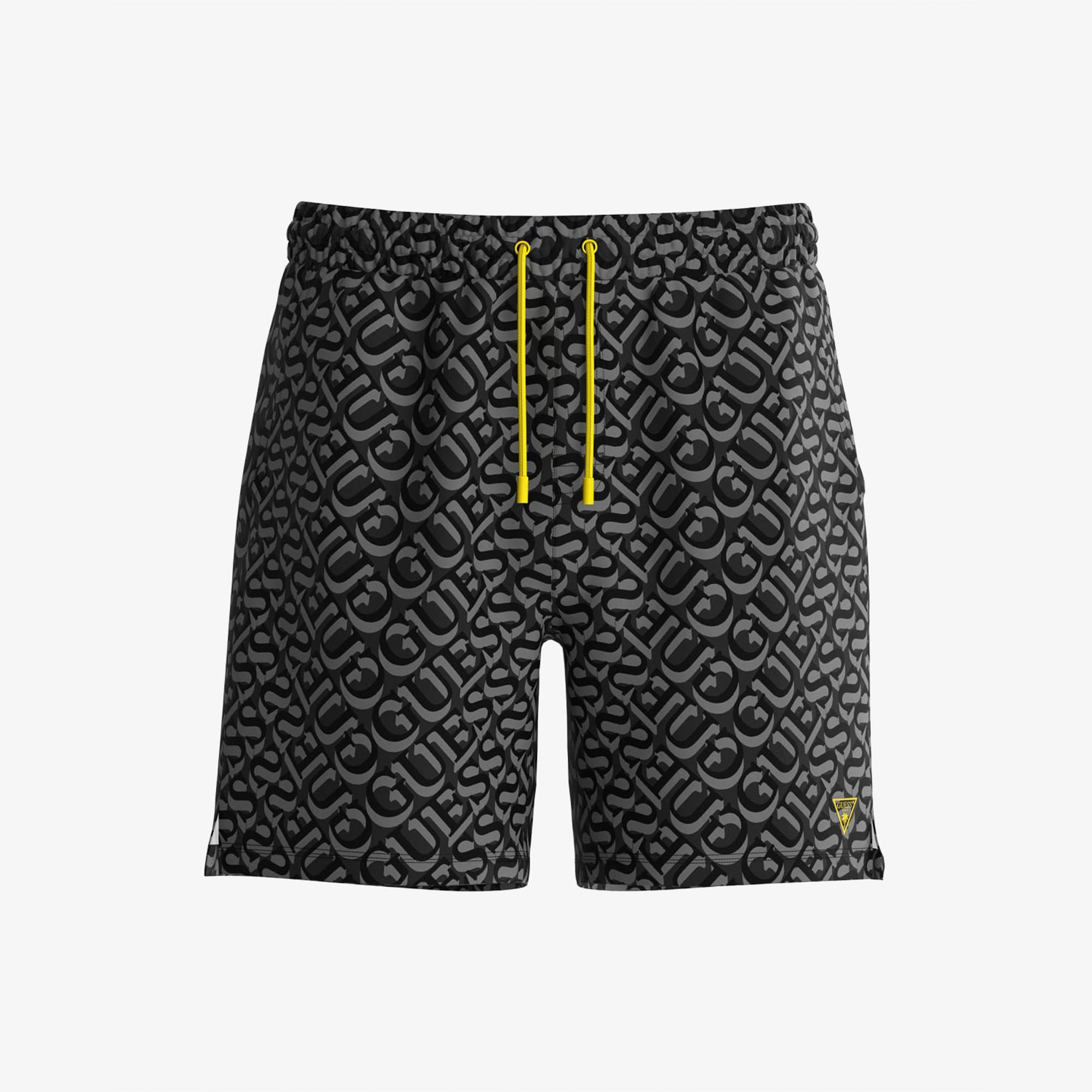 Guess Swimtrunk Medium Gue Soft Dull 75 Erkek Siyah Deniz Şortu