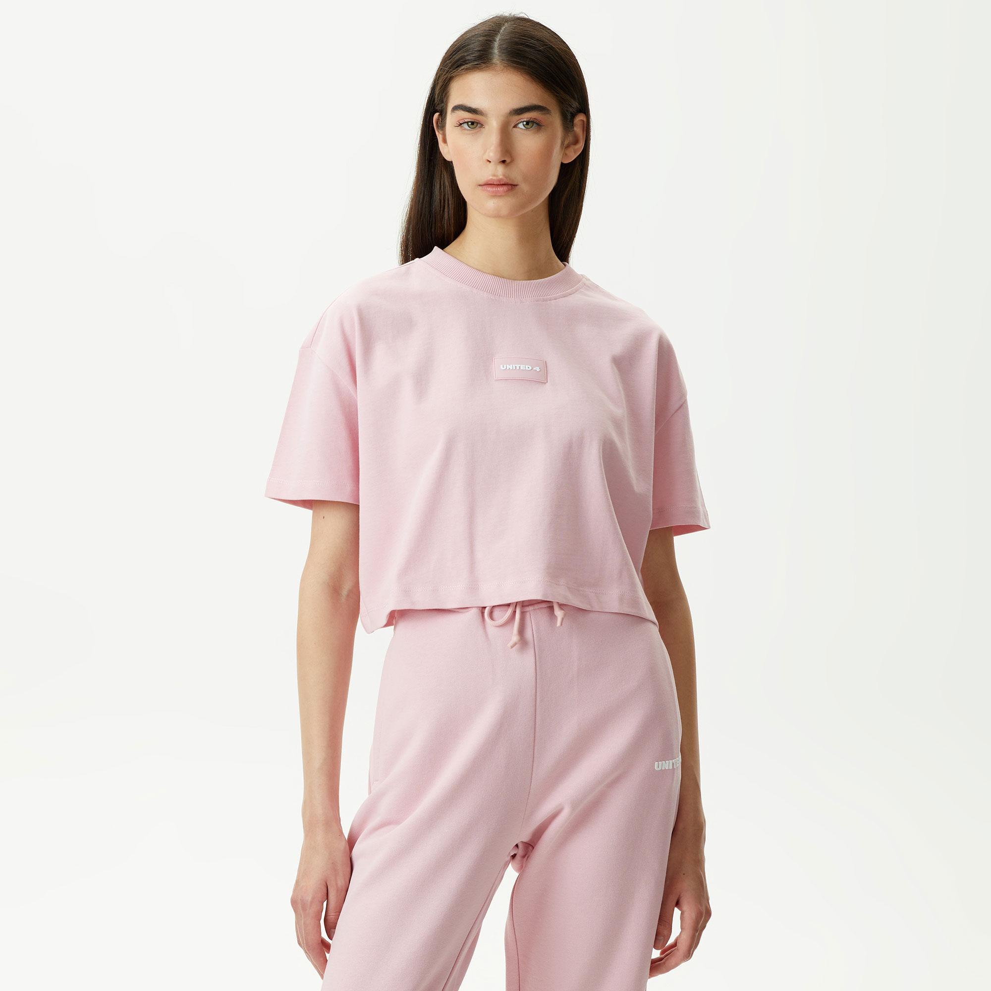 UNITED4 Classic Kadın Pembe Crop T-Shirt