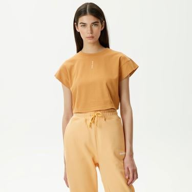  UNITED4 Kadın Kahverengi Crop T-Shirt