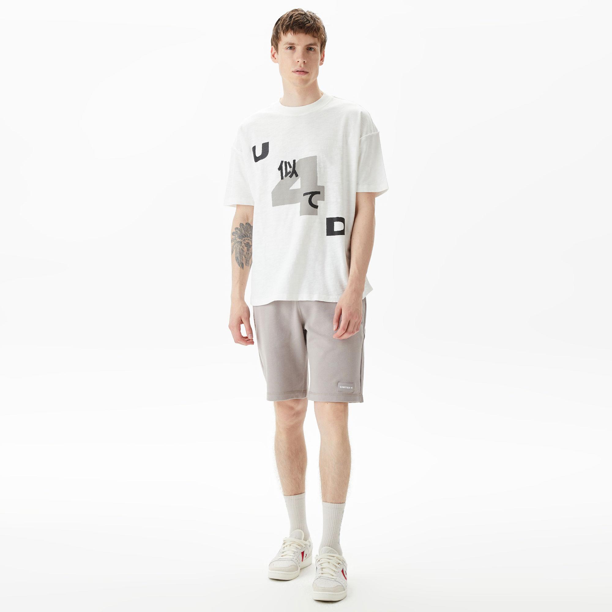 UNITED4 Erkek Beyaz T-Shirt
