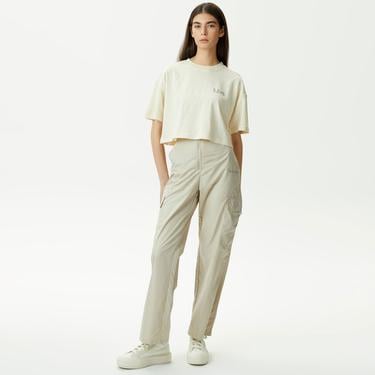  UNITED4 Kadın Krem Crop T-Shirt