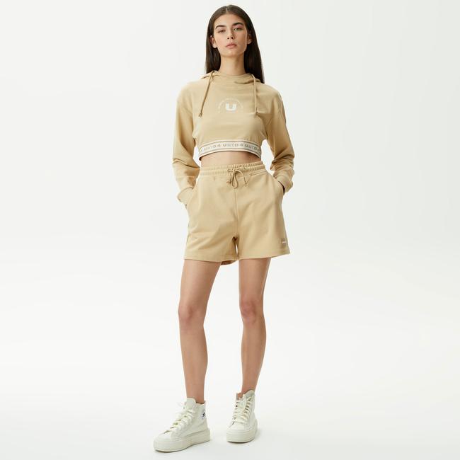  UNITED4 Kadın Krem Şort