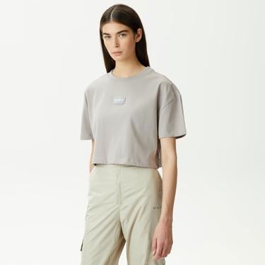  UNITED4 Kadın Gri Crop T-Shirt