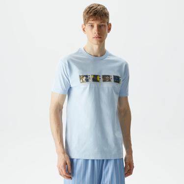  HUF x Gundam Broadcasting Live Erkek Mavi T-Shirt