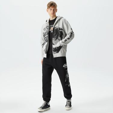  HUF x Gundam Endless Waltz Split Erkek Gri Hoodie