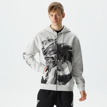  HUF x Gundam Endless Waltz Split Erkek Gri Hoodie