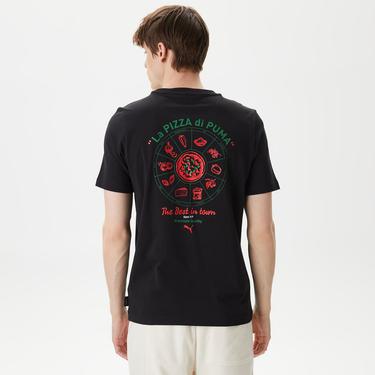  Puma Graphics Pizza Erkek Siyah T-Shirt
