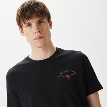  Puma Graphics Pizza Erkek Siyah T-Shirt