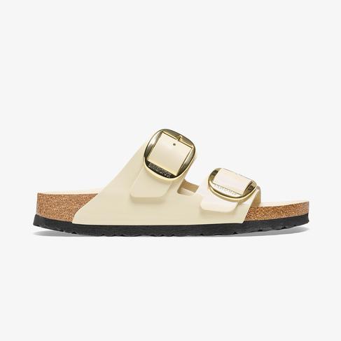  Birkenstock Arizona Big Buckle Nl High Shine Kadın Krem Terlik