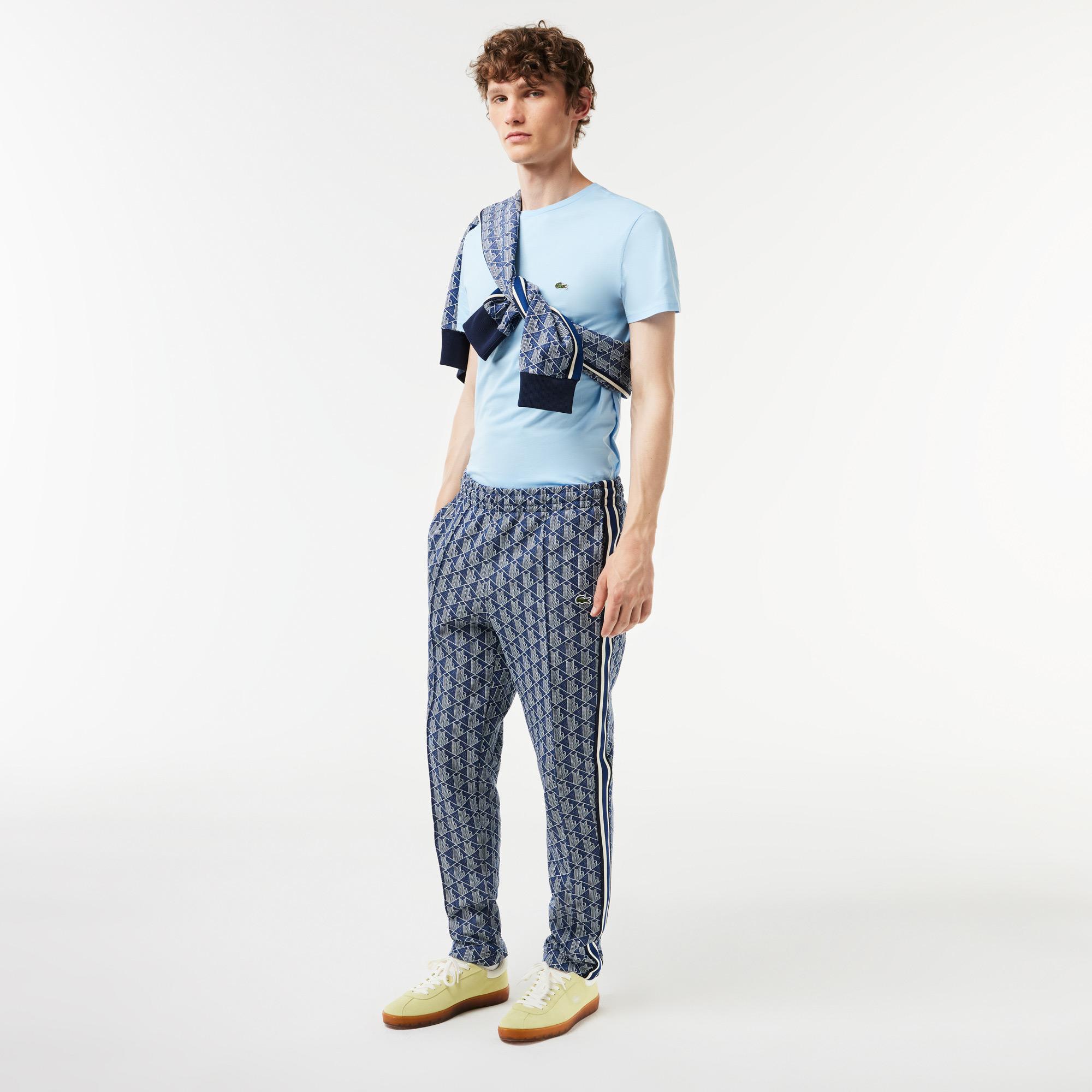 Erkek Regular Fit Monogram Lacivert Eşofman Altı