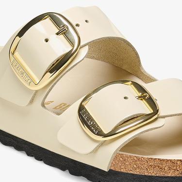  Birkenstock Arizona Big Buckle Nl High Shine Kadın Krem Terlik