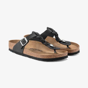  Birkenstock Gizeh Leoi Braided Kadın Siyah Terlik