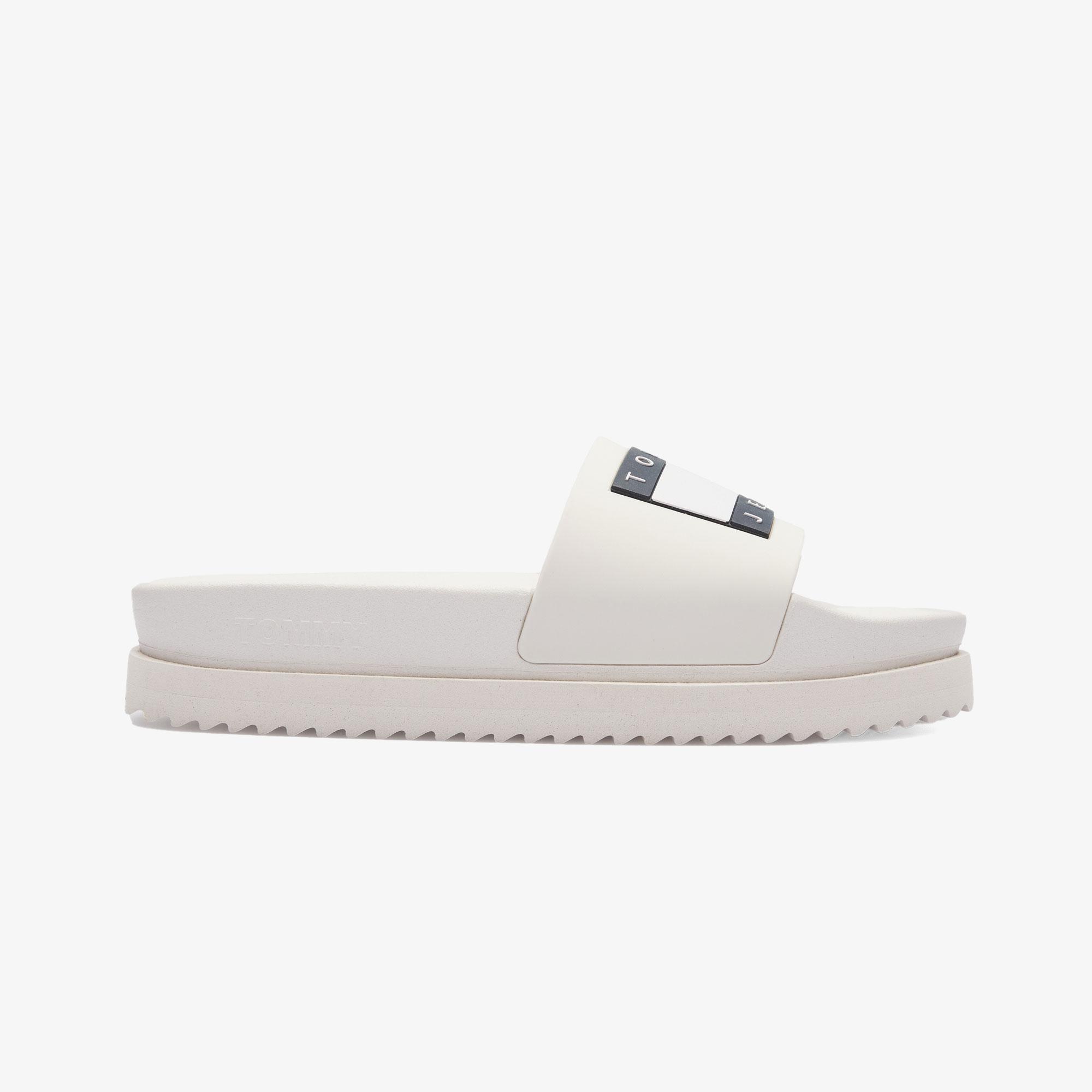 Tommy Jeans Elevated Flatform Slide Kadın Beyaz Terlik