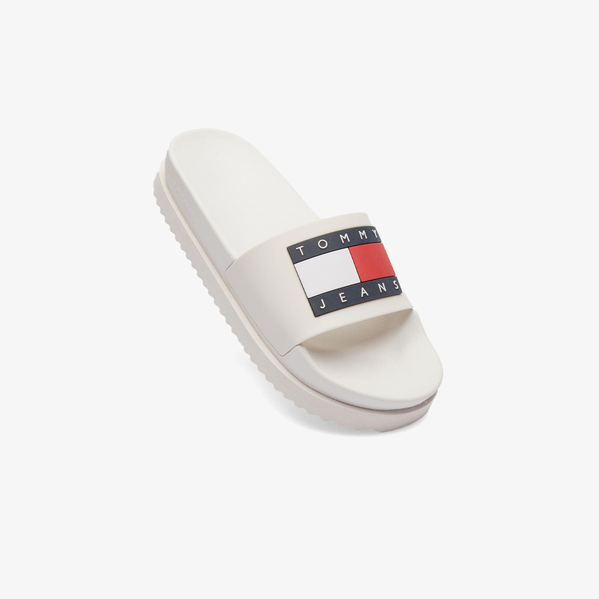 Tommy Jeans Elevated Flatform Slide Kadın Beyaz Terlik