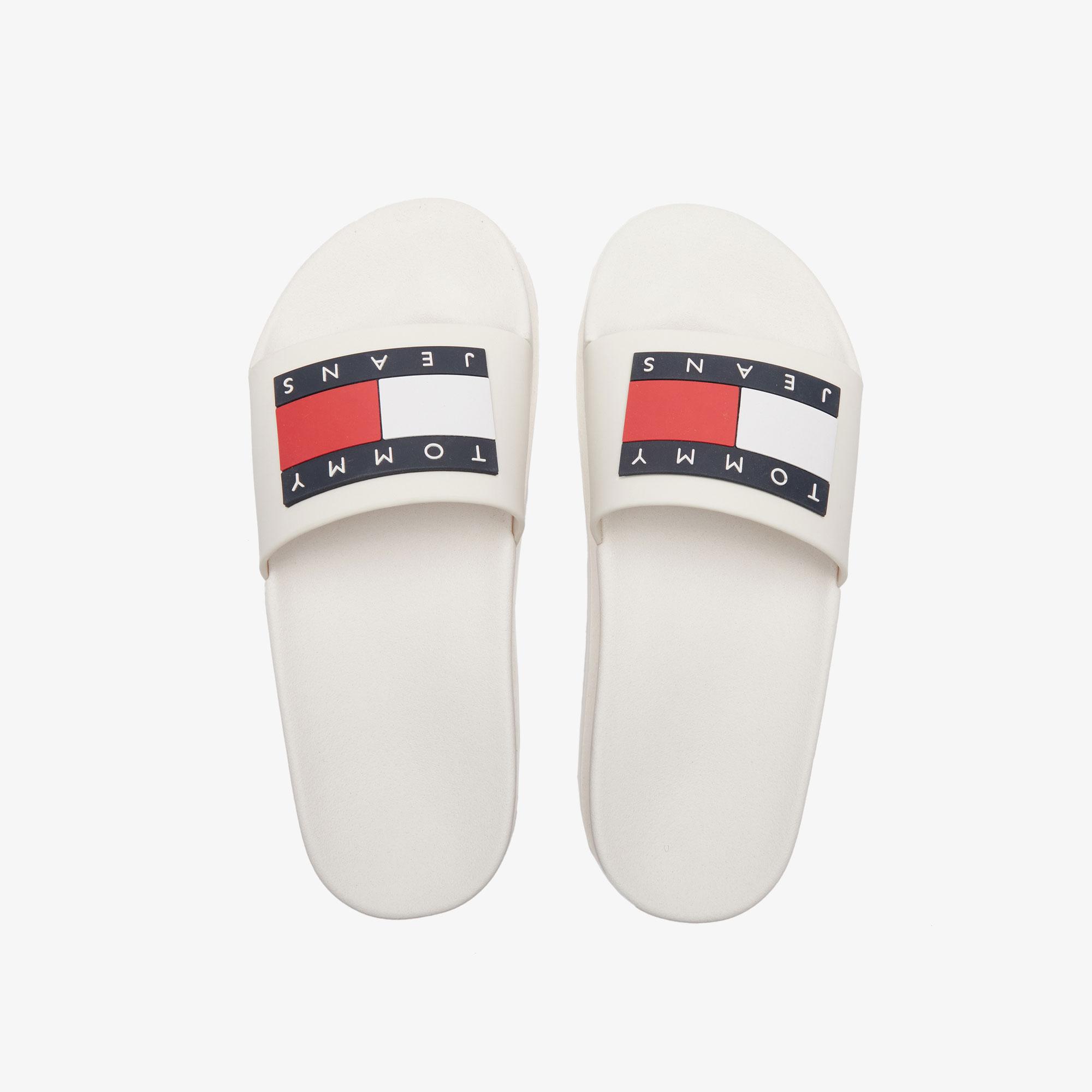 Tommy Jeans Elevated Flatform Slide Kadın Beyaz Terlik