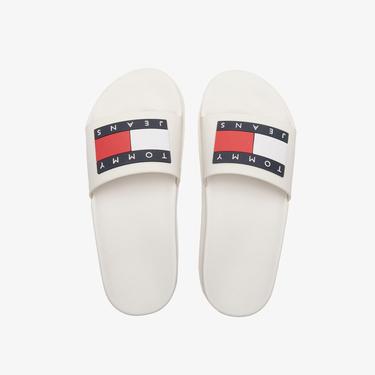  Tommy Jeans Elevated Flatform Slide Kadın Beyaz Terlik