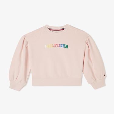  Tommy Hilfiger Monotype Çocuk Pembe Sweatshirt