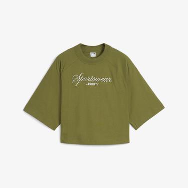  Puma Classics+ Oversized Kadın Yeşil T-Shirt