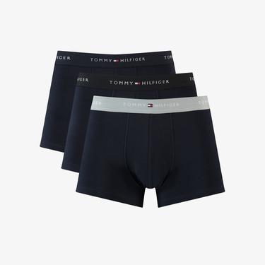  Tommy Hilfiger 3'lü Trunk Erkek Lacivert Boxer