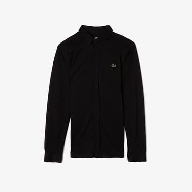  Lacoste Erkek Slim Fit Düğmeli Yaka Siyah Gömlek