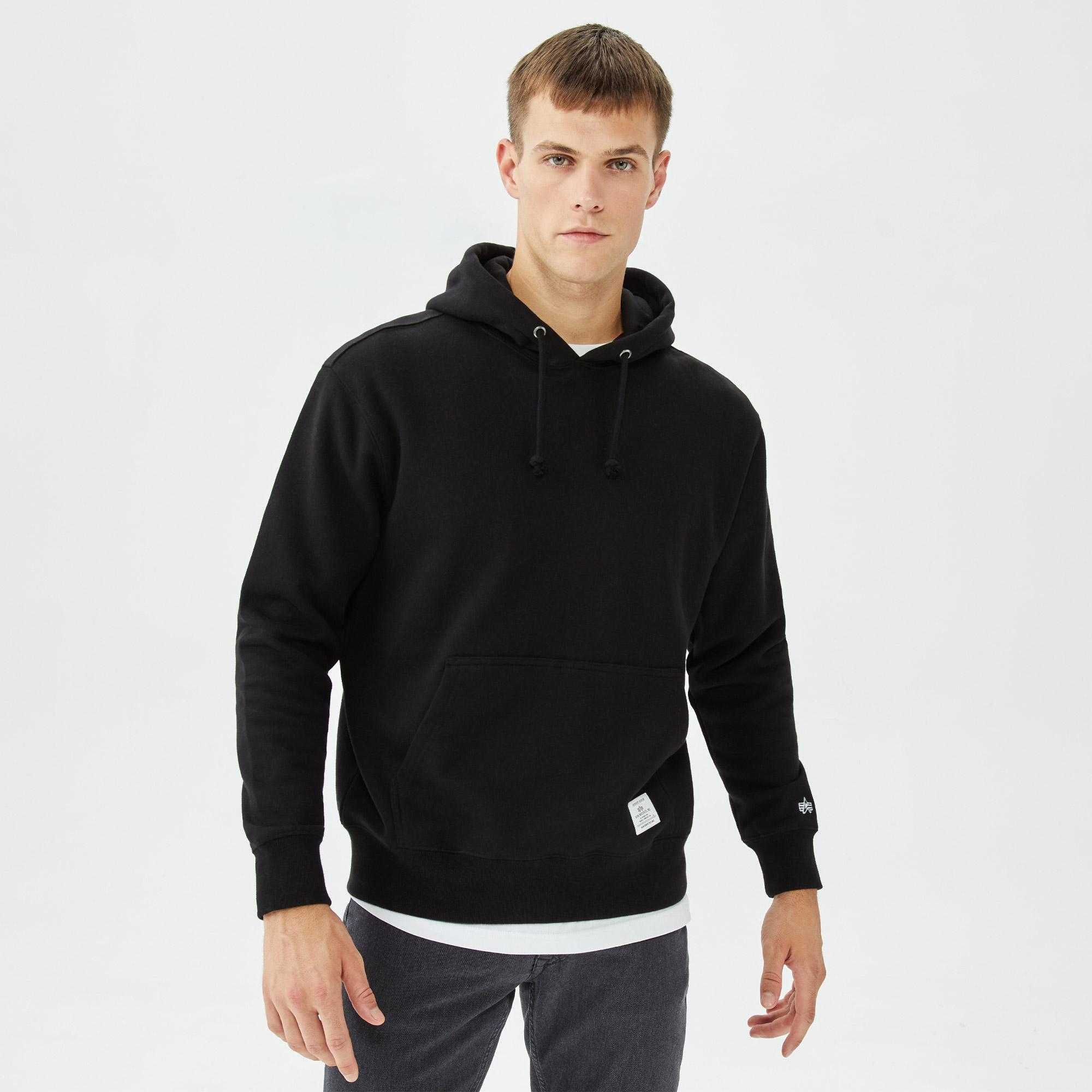 Alpha Industries Erkek Siyah Kapüşonlu Sweatshirt