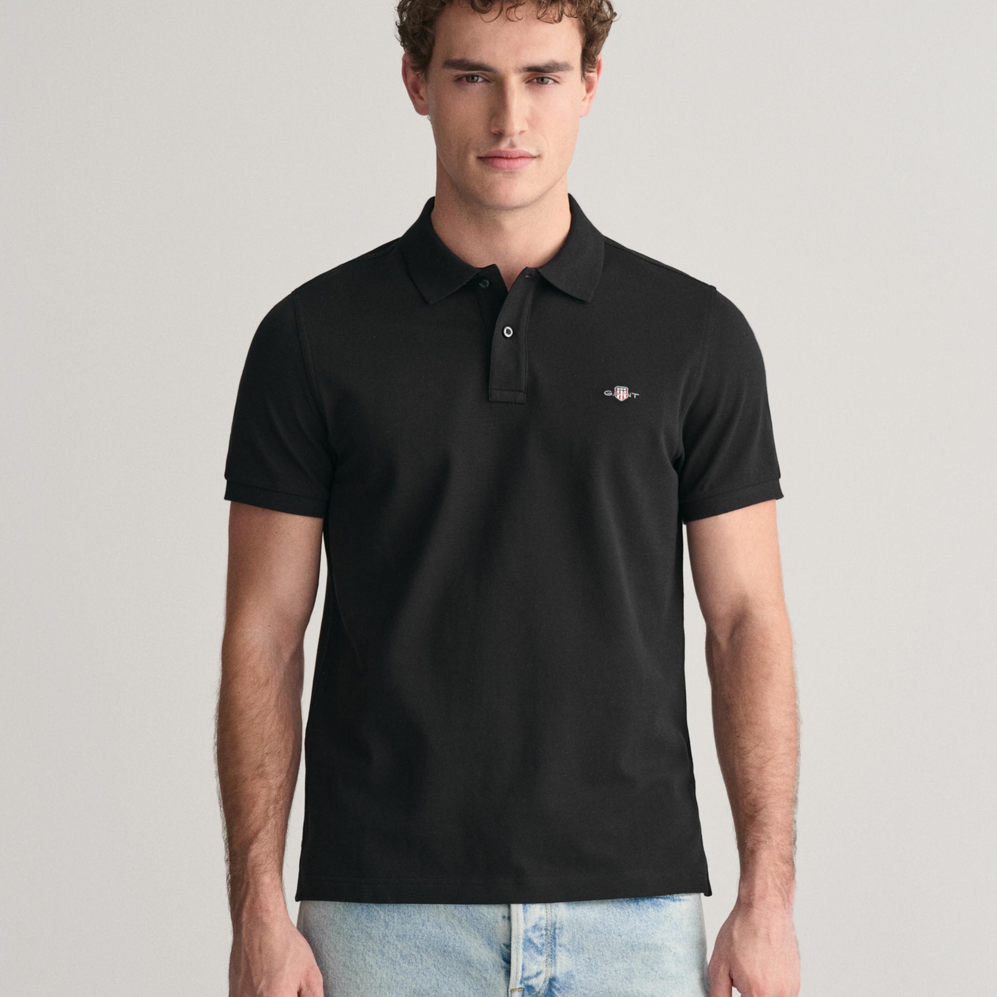 GANT Erkek Siyah Regular Fit Polo